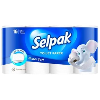 Toilet paper Selpak Super Soft white 3-layer 16 pcs