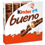 Kinder Bueno chocolate bar with milk and nut filling 107.5g