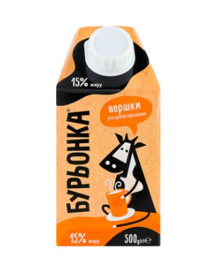 Cream Burenka ultra-pasteurized 15% 500g