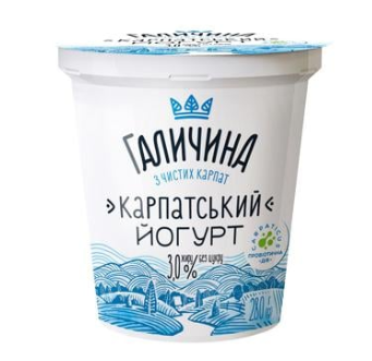 Yogurt Galicia Carpathian without sugar 3% 280g