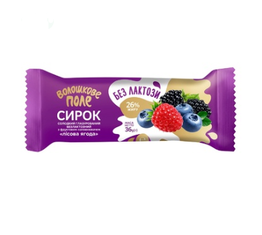 Glazed cheese Voloshkove Pole Forest berry lactose-free 26% 36g