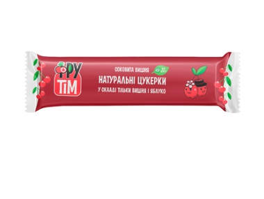 Цукерки Frutim Juicy Cherry яблуко-вишня натуральні без цукру 20г 