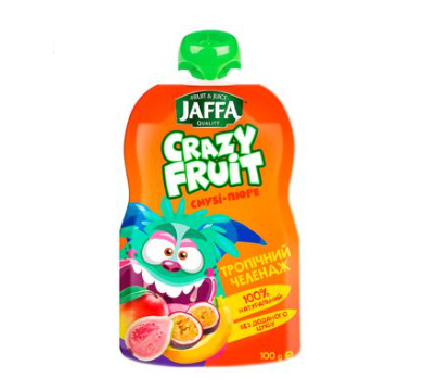 Смузі-пюре Jaffa Crazy Fruit Tropical challenge Манго-банан-гуава-маракуйя 100 мл 