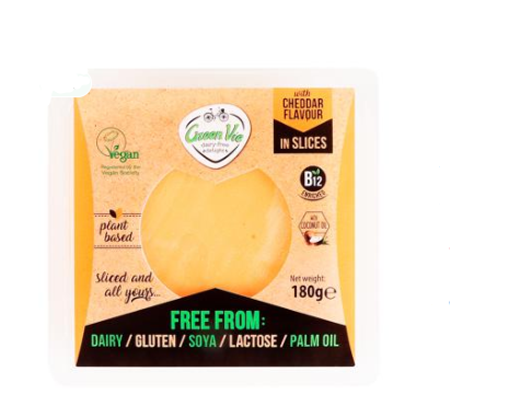 Green Vie Cheddar Vegetable Cheese Sliced 180g 180 g